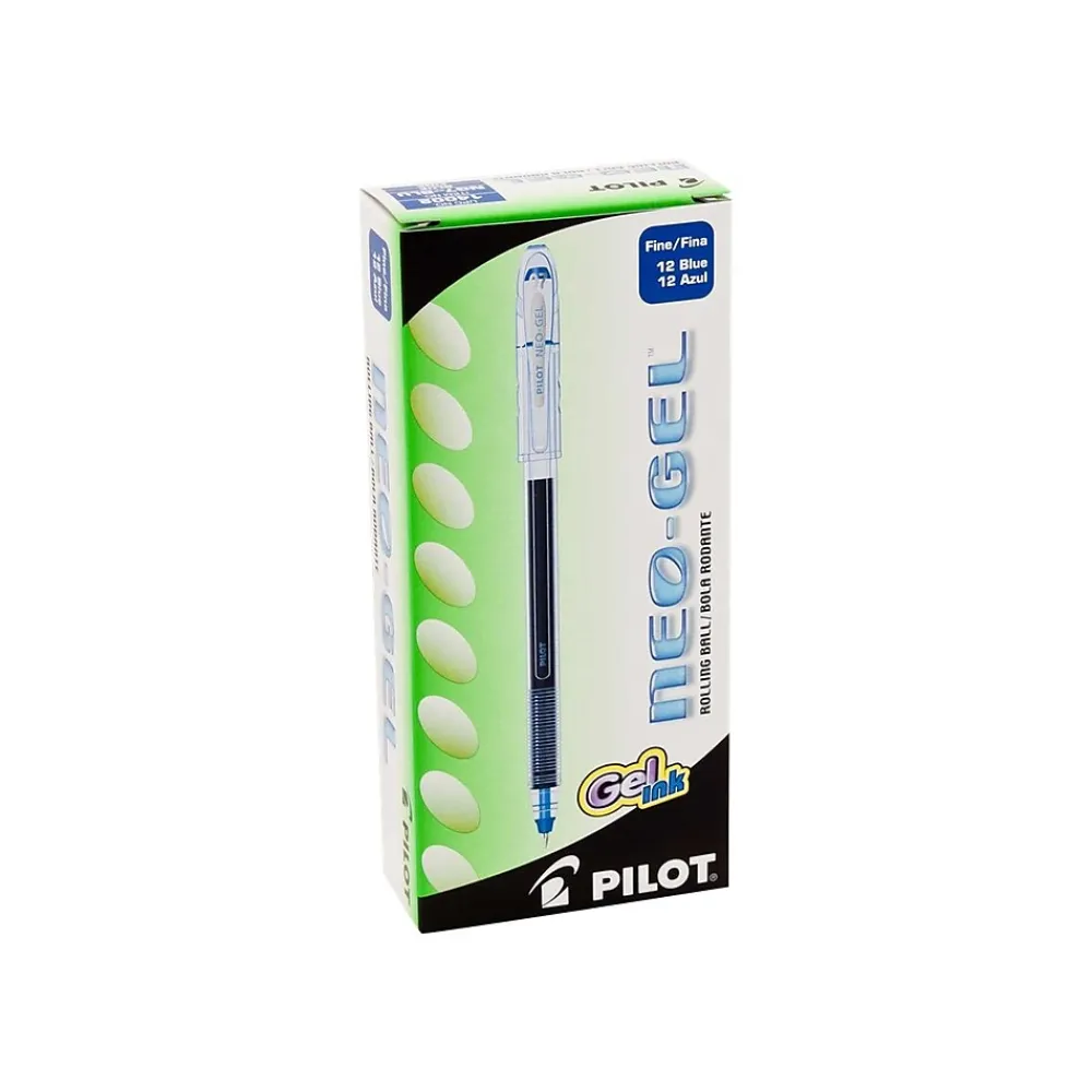 Pens|Pilot Neo-Gel Gel Pens, Fine Point, Blue Ink, Dozen (14002)