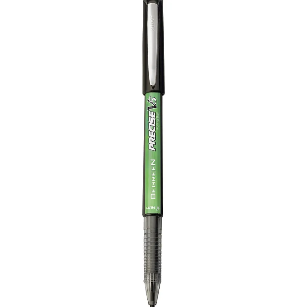 Pens|Pilot Precise V5 BeGreen Rollerball Pens, Extra Fine Point, Black Ink, Dozen (26300)