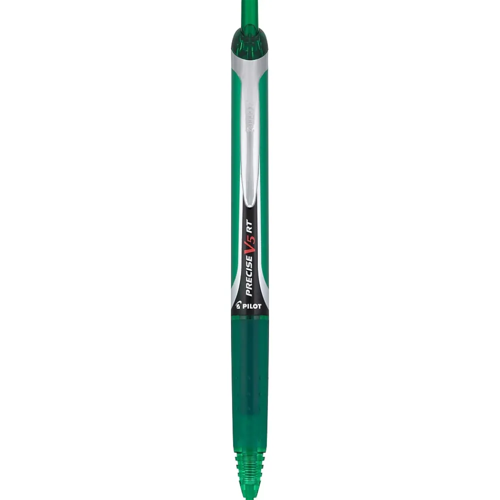 Pens|Pilot Precise V5 Retractable Rollerball Pen, Extra Fine Point, Green Ink (26065)