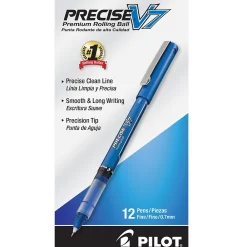 Pens|Pilot Precise V7 Rollerball Pens, Fine Point, Blue Ink, Dozen (35349)