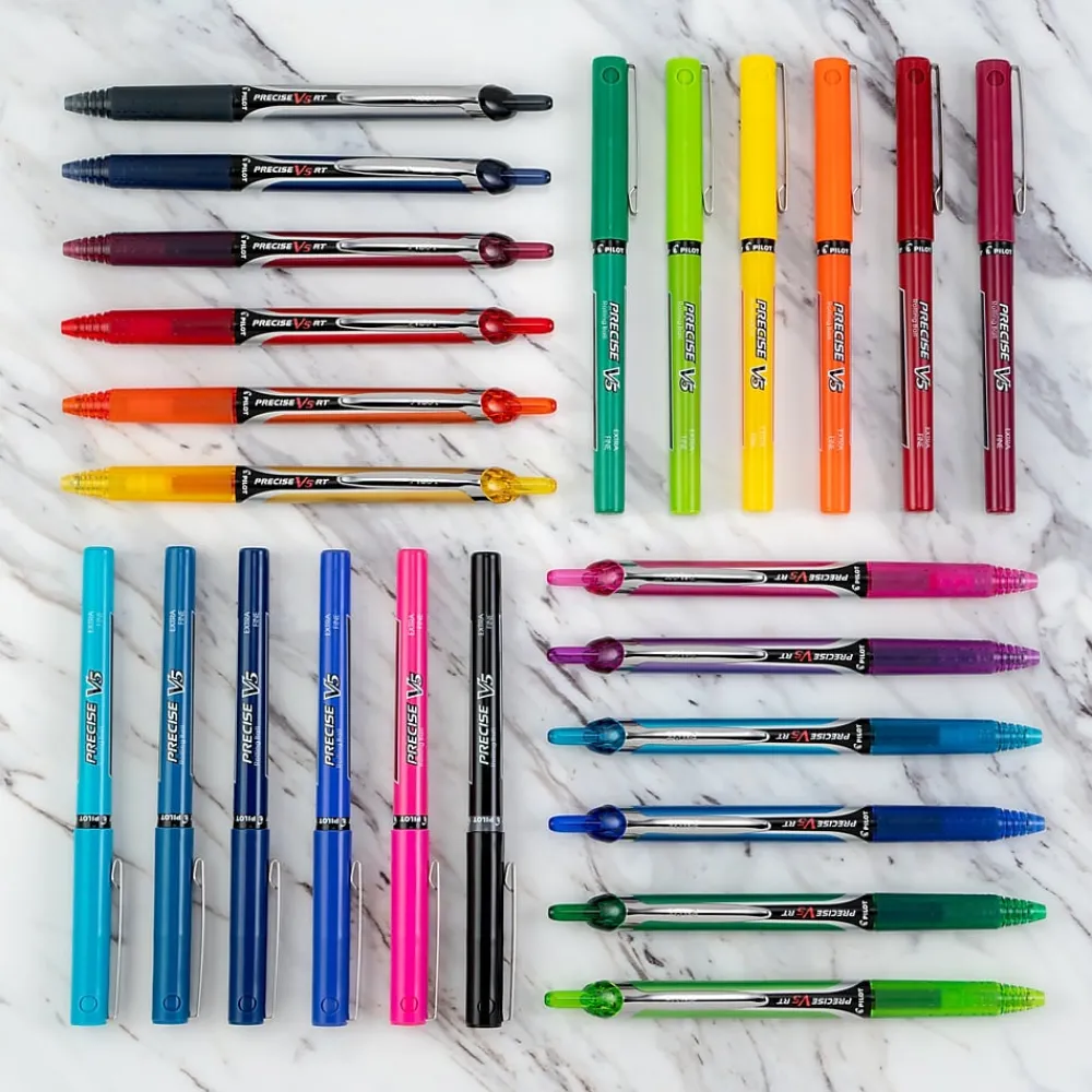 Pens|Pilot Precise V5 Rollerball Pens, Extra Fine Point, 0.5mm, Black Ink, 5/Pack (26010)