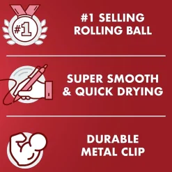 Pens|Pilot Precise V5 RT Retractable Rollerball Pen, Extra Fine Point, Red Ink (26064)