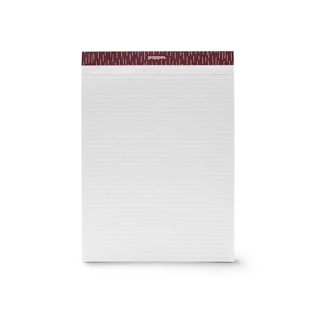 Notepads|Poppin Notepads, 9" x 12.5", Ruled, Teal/Wine, 50 Sheets/Pad, 2 Pads/Pack (108240)
