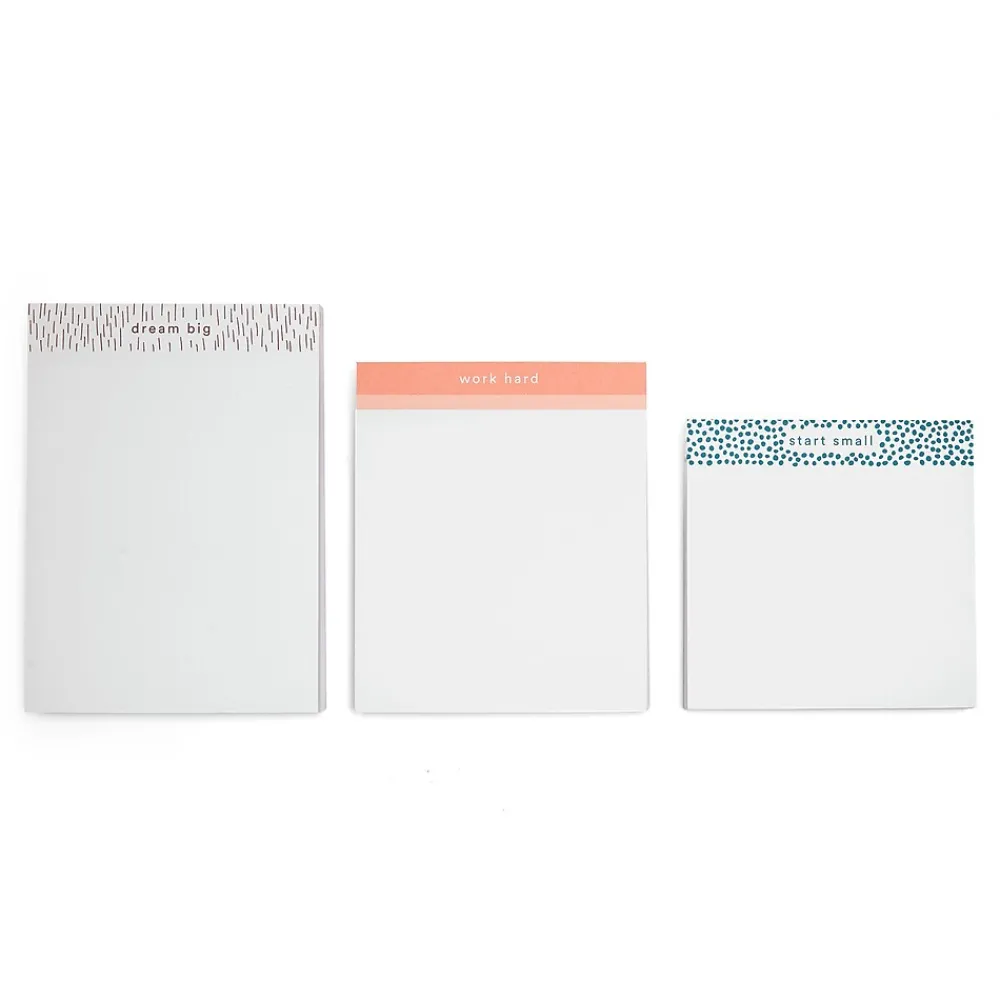Notepads|Poppin Notepads, Ruled, Assorted Colors, 80 Sheets/Pad, 3 Pads/Pack (108242)