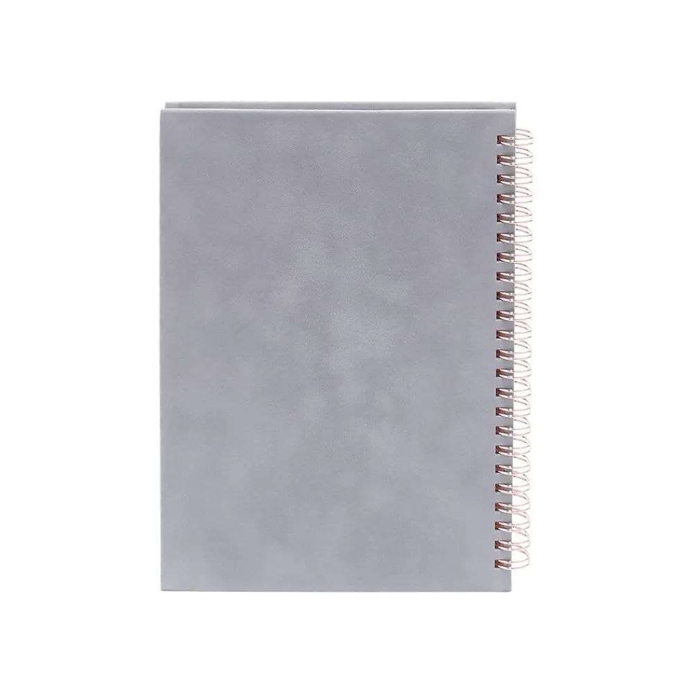 Notebooks|Poppin Velvet Professional Notebooks, 6" x 8.25", Dotted, 40 Sheets, Gray/Silver (106163)