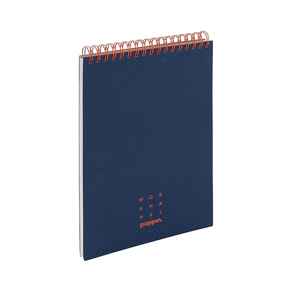 Notebooks|Poppin Work Happy Notebook, 5.8" x 8.25", Ruled, 40 Sheets, Lagoon + Clay (107491)