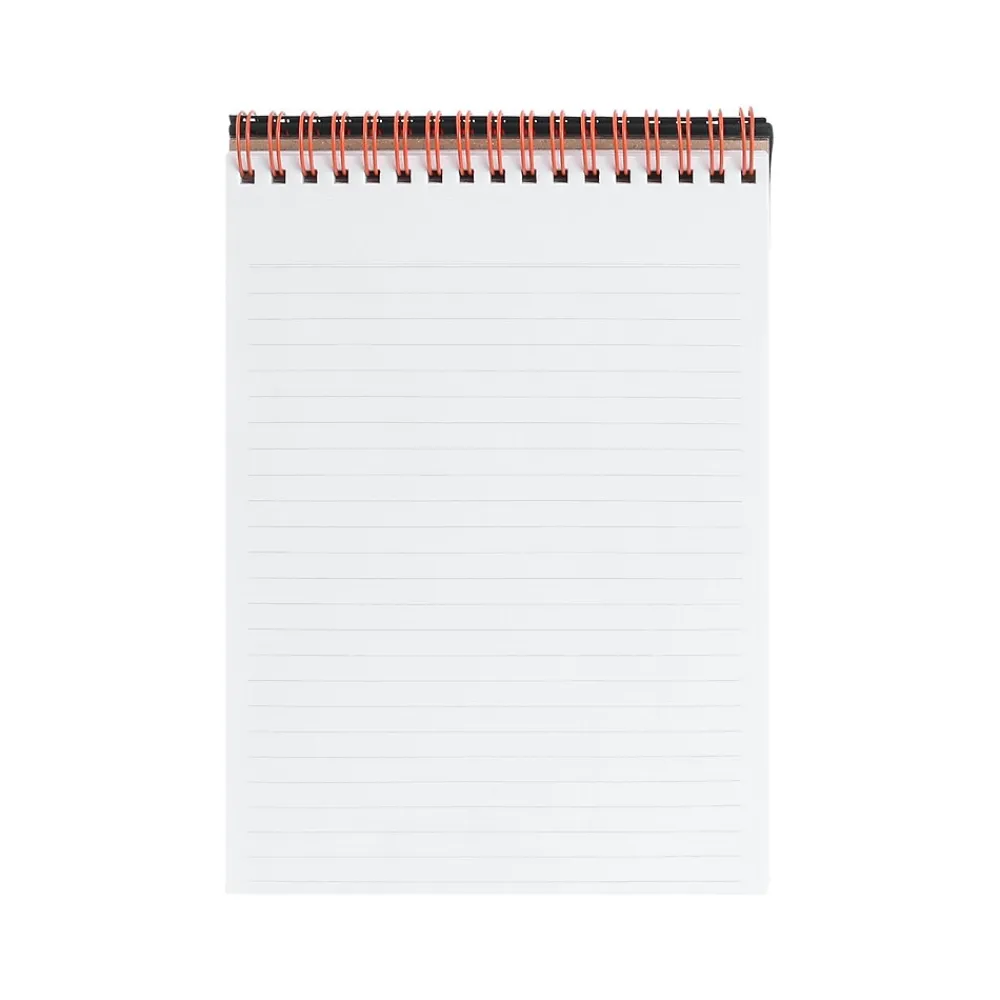 Notebooks|Poppin Work Happy Notebook, 5.8" x 8.25", Ruled, 40 Sheets, Lagoon + Clay (107491)