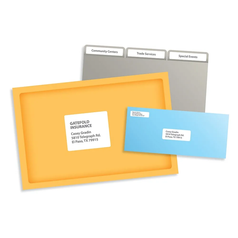 Labels|Pres-a-ply Laser/Inkjet Address Labels, 1" x 2-5/8", White, 3,000 Labels/Box (30600)