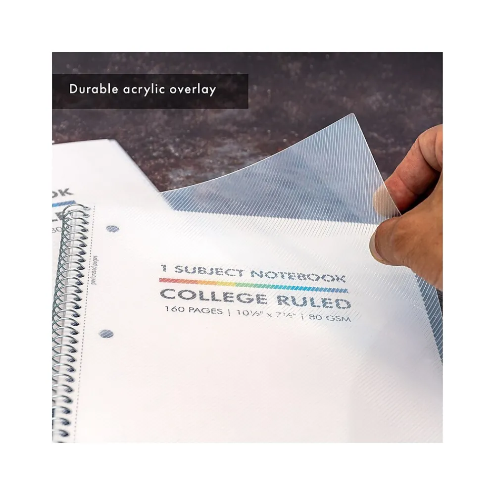 Subject Notebooks|Pukka Pad Basics Subject Notebook, 7.5" x 10.5", College-Ruled, 80 Sheets, White, 3/Pack (9759-BAS)