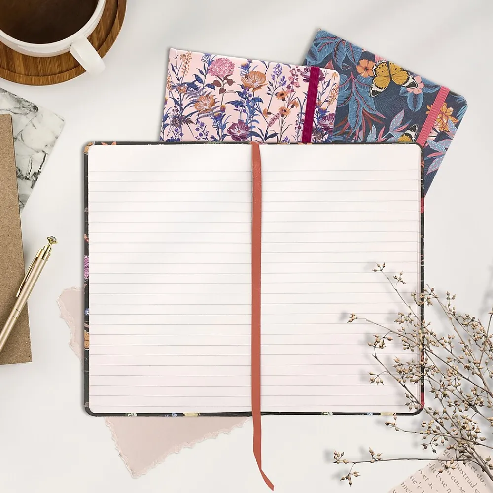 Subject Notebooks|Pukka Pad Bloom Subject Notebooks, Narrow Ruled, Black, 3/Pack (PUK9493BLM)