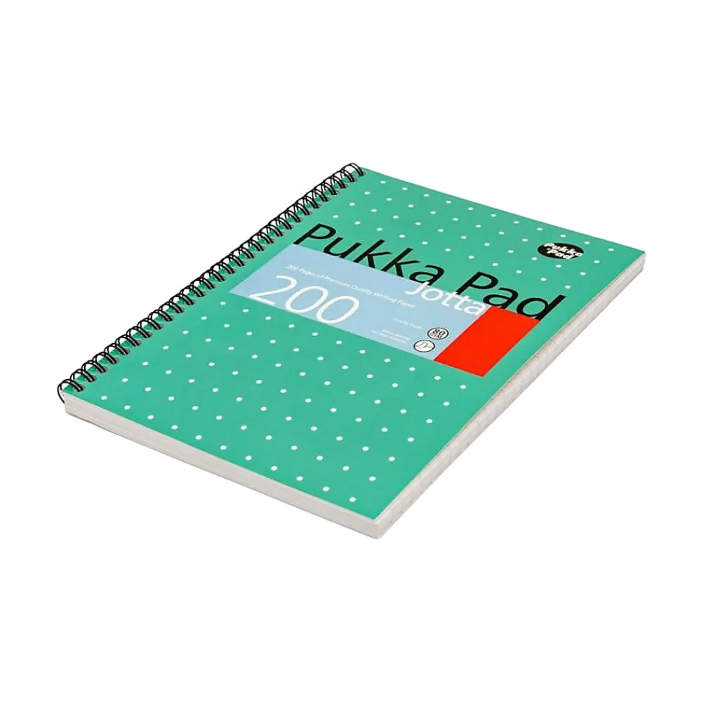 Notebooks|Pukka Pad Metallic Jotta Professional Notebooks, 6.9" x 9.8", College Ruled, 100 Sheets, Green, 3/Pack (8520-MET)