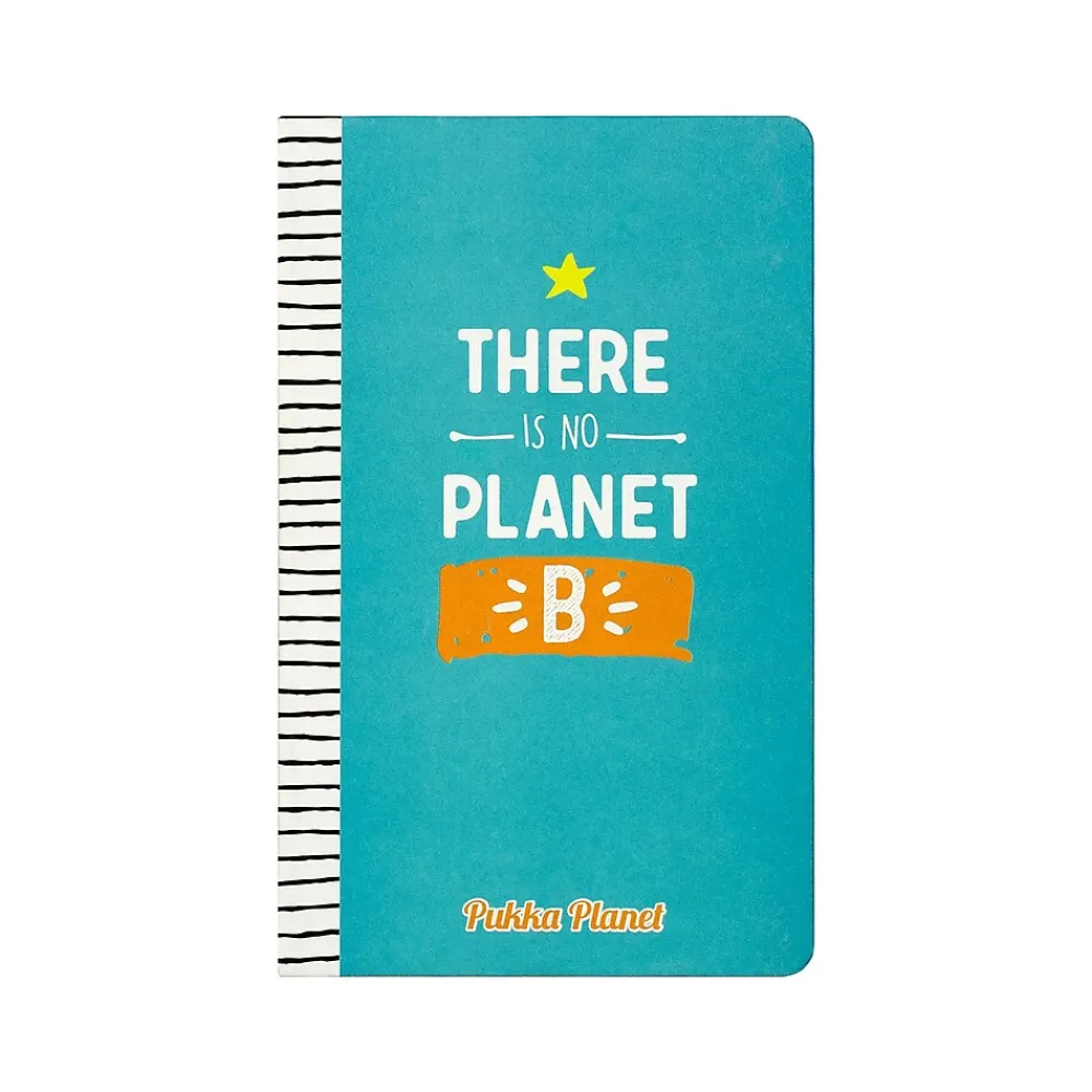 Composition Notebooks|Pukka Pad There Is No Planet B Notebook, 5.28" x 8.46", Wide-Ruled, 96 Sheets, Blue (9703-SPP)