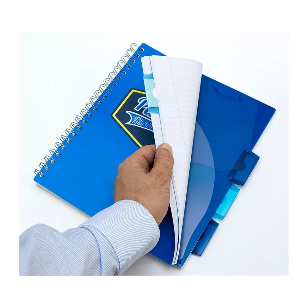 Subject Notebooks|Pukka Pad Vision 5-Subject Notebooks, 8.5" x 11", Ruled, 100 Sheets, Bold Blue, 3/Pack (8866(BE)-VIS)