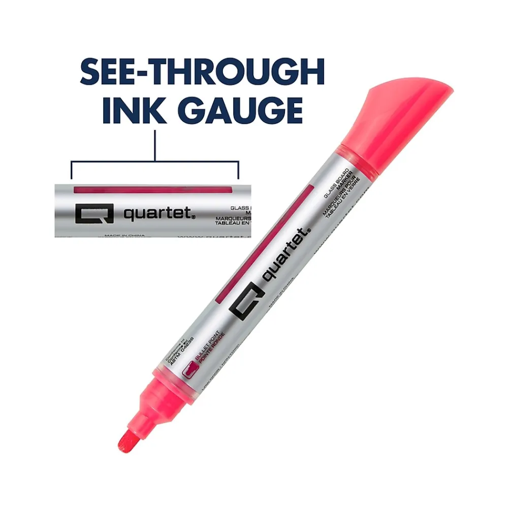 Markers|Quartet Dry Erase Markers, White/Neon Pink/Neon Green/Neon Blue/Neon Yellow, 6/Pack (79559Q)