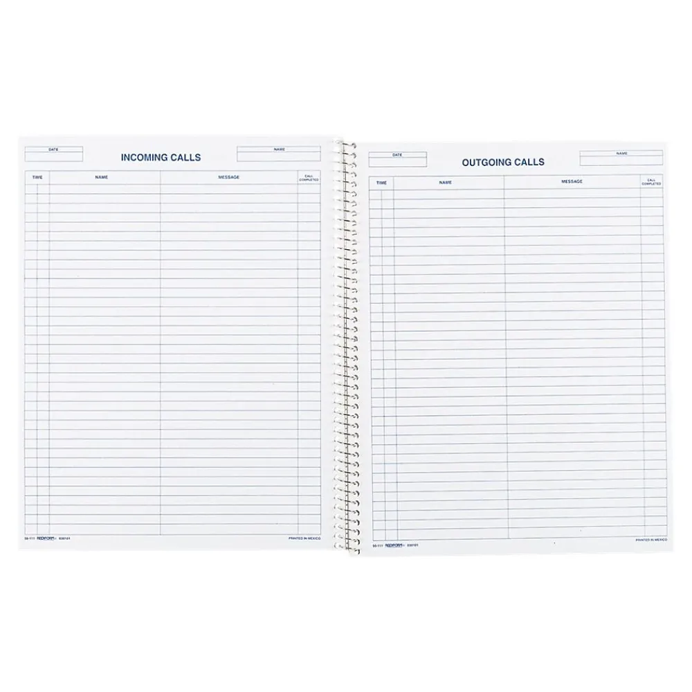 Notepads|Rediform Incoming/Outgoing Call Register, 8.5" x 11", White, 100 Sheets/Pad (50111)