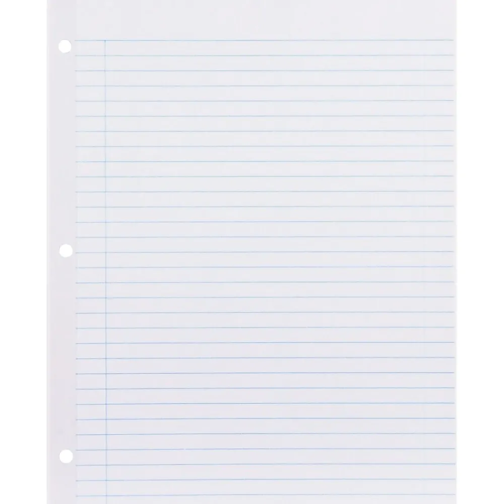 Filler Paper|Rediform Reinforced College Ruled Filler Paper, 8.5" x 11", 3-Hole Punched, 100 Sheets/Pack (20122/WBZ13R)