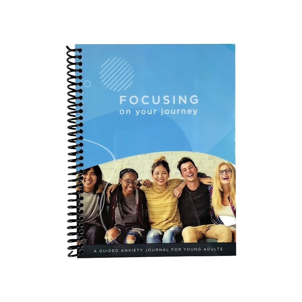 Journals|RE-FOCUS THE CREATIVE OFFICE Young Adult Guided Anxiety Journal, 6" x 8", Blue (70003)