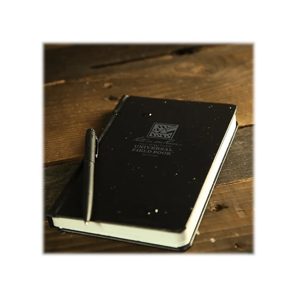 Notebooks|Rite In The Rain All-Weather Universal Memo Notebook, 4.38" x 7.25", Wide Ruled, 80 Sheets, Black (770F)