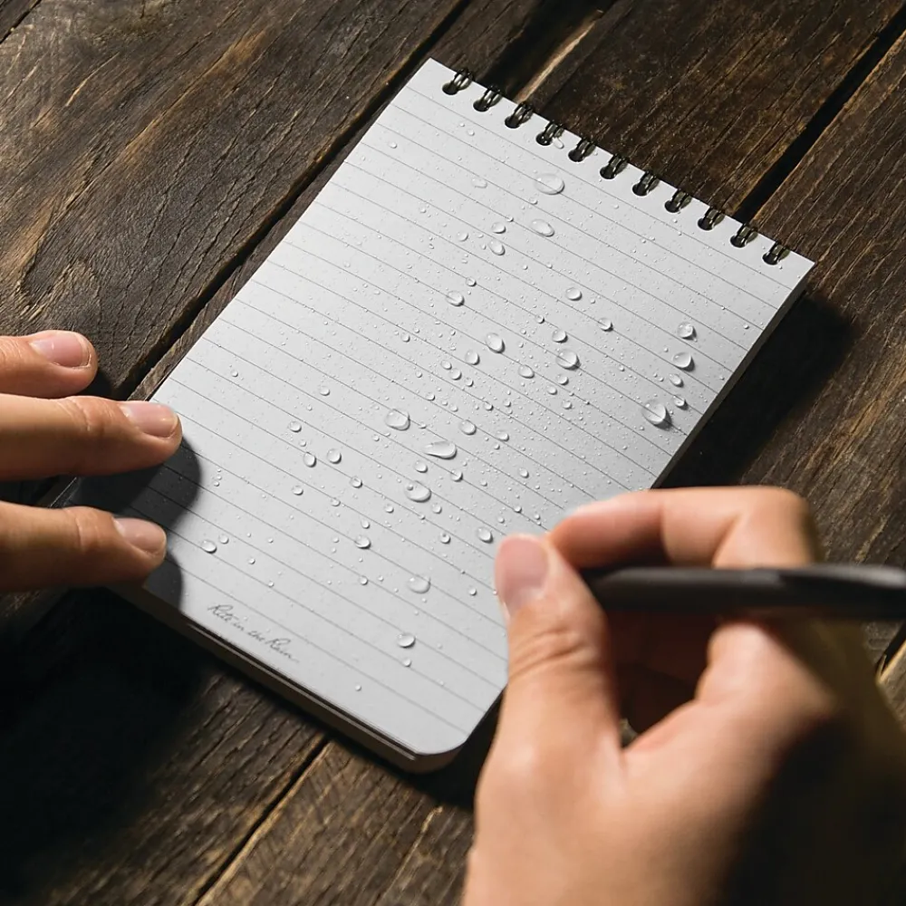 Notebooks|Rite In The Rain All-Weather Pocket Notebook, 4" x 6", 50 Sheets, Black (746)