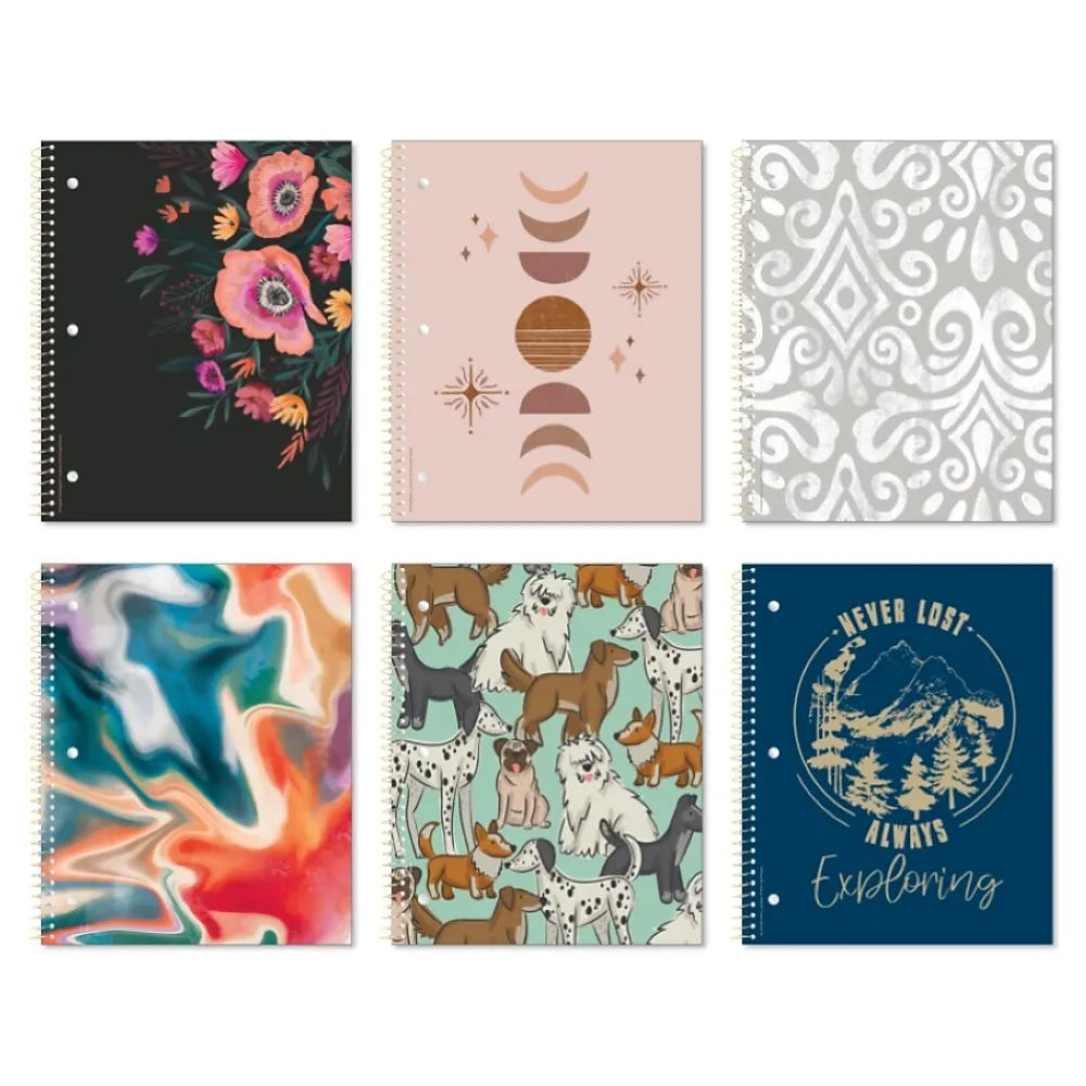 Subject Notebooks|Roaring Spring Paper Products Studio Series 1-Subject Notebooks, 9" x 11", College Ruled, 70 Sheets (11323)