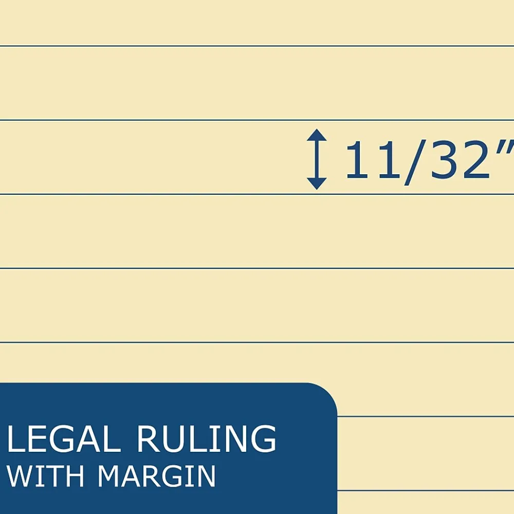 Notepads|Roaring Spring Paper Products Recycled Legal Pad, 8.5" x 11.75", 40 Sheets/Pad, Canary (74712)