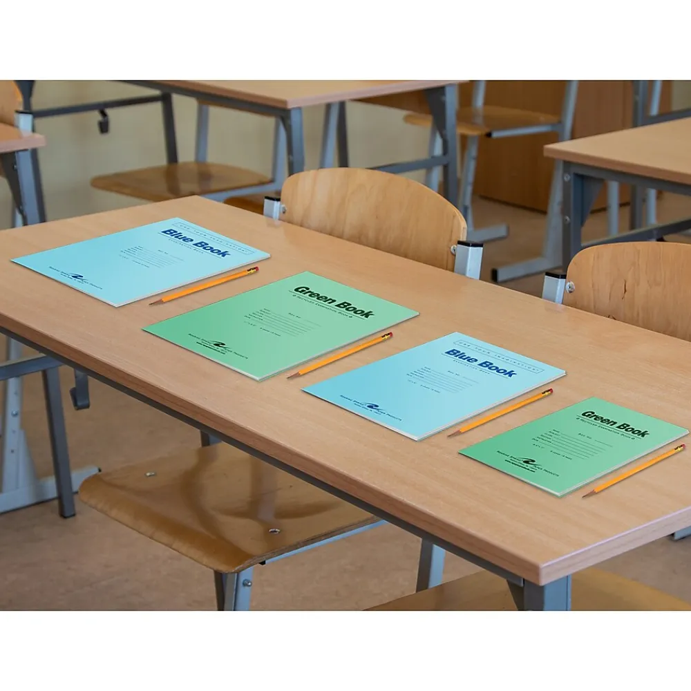 Notebooks|Roaring Spring Paper Products Exam 1-Subject Exam Notebook, 7" x 8.5", Wide Ruled, 12 Sheets, Blue (77513)