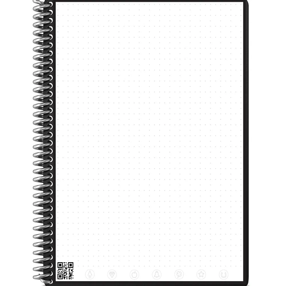 Notebooks|Rocketbook Core Reusable Smart Notebook, 6" x 8.8", Dot-Grid Ruled, 36 Pages, Blue (EVR-E-RC-CDF-FR)