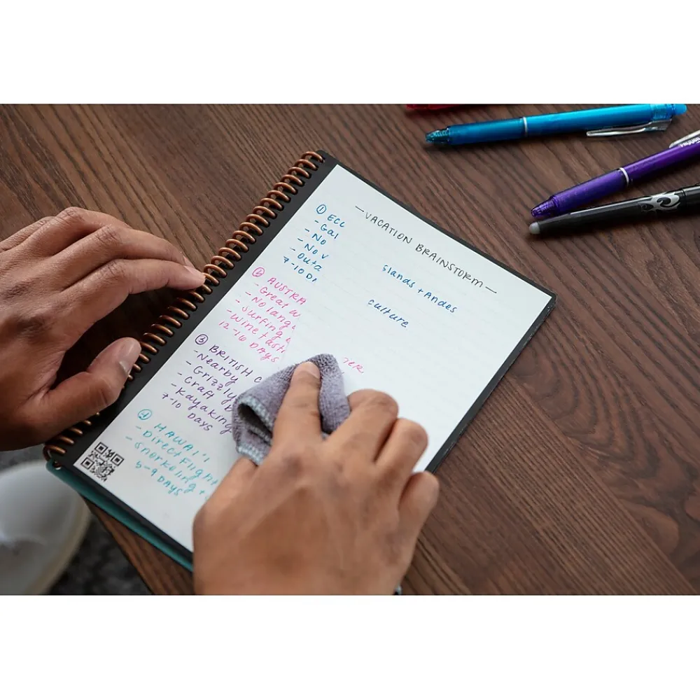 Notebooks|Rocketbook Core Reusable Smart Notebook, 6" x 8.8", Dot-Grid Ruled, 36 Pages, Blue (EVR-E-RC-CDF-FR)