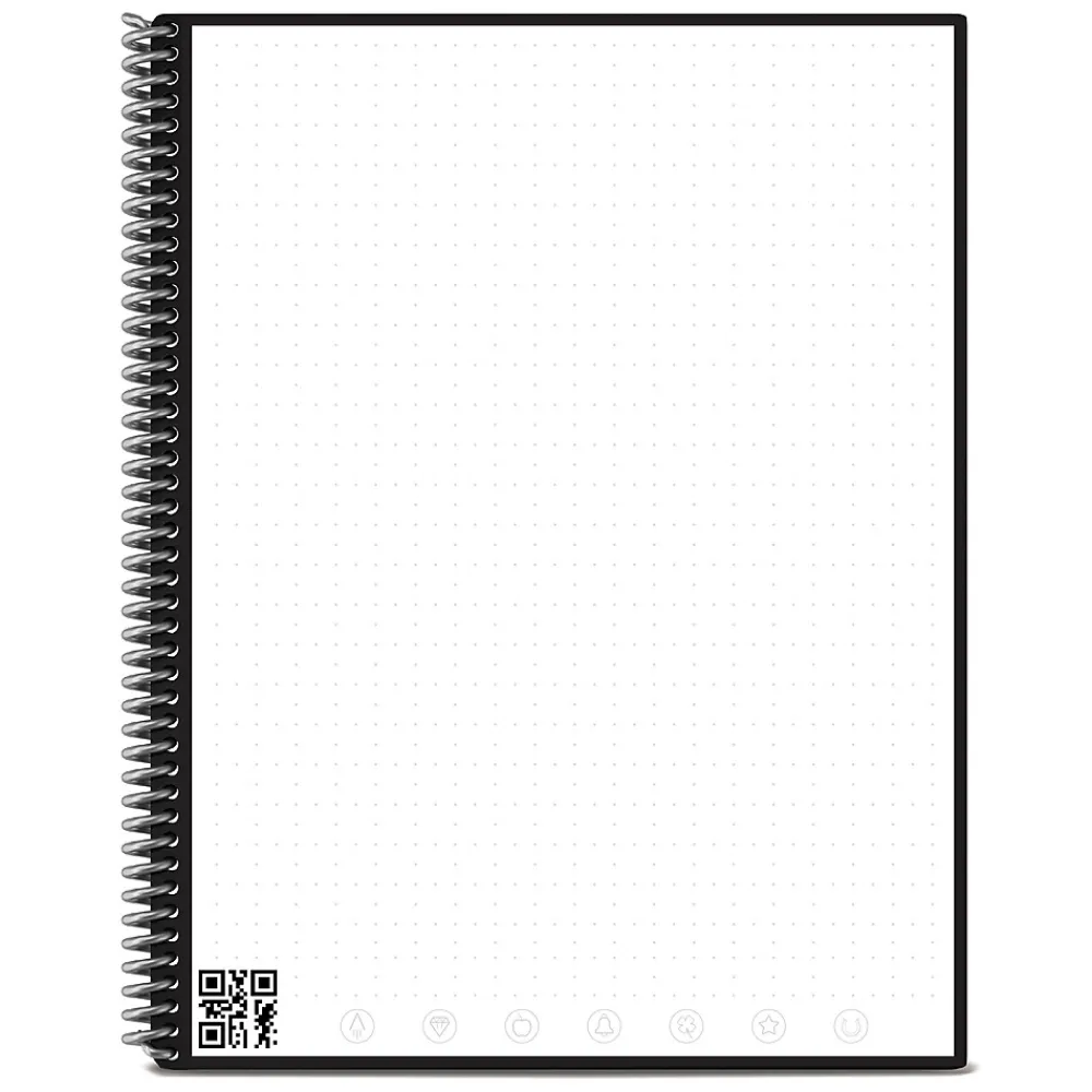 Notebooks|Rocketbook Core Smart Notebook, 8.5" x 11", Dot-Grid Ruled, 32 Pages, Black (EVR-L-RC-A-FR)
