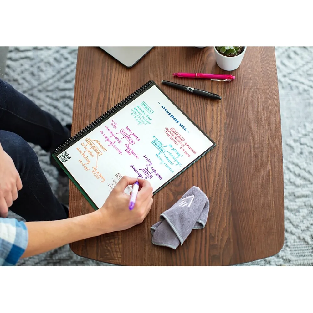 Notebooks|Rocketbook Core Smart Notebook, 8.5" x 11", Dot-Grid Ruled, 32 Pages, Black (EVR-L-RC-A-FR)