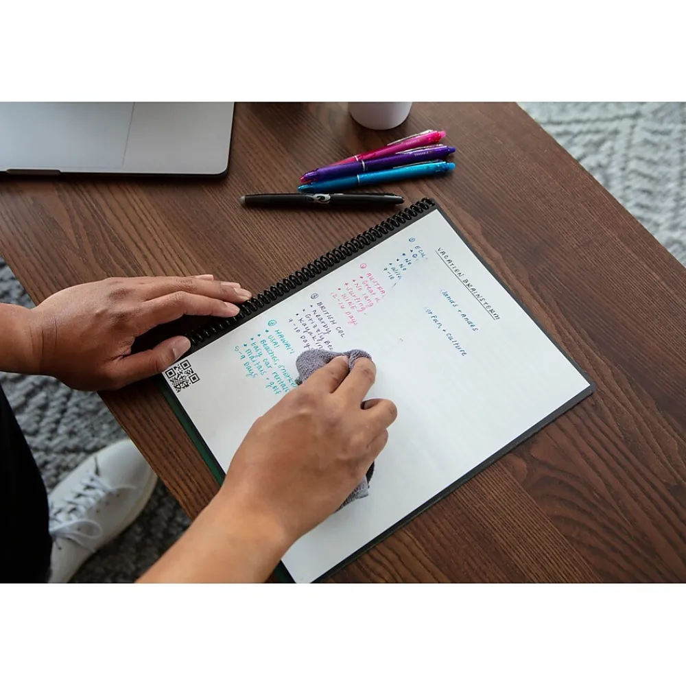 Notebooks|Rocketbook Core Smart Notebook, 8.5" x 11", Dot-Grid Ruled, 32 Pages, Black (EVR-L-RC-A-FR)