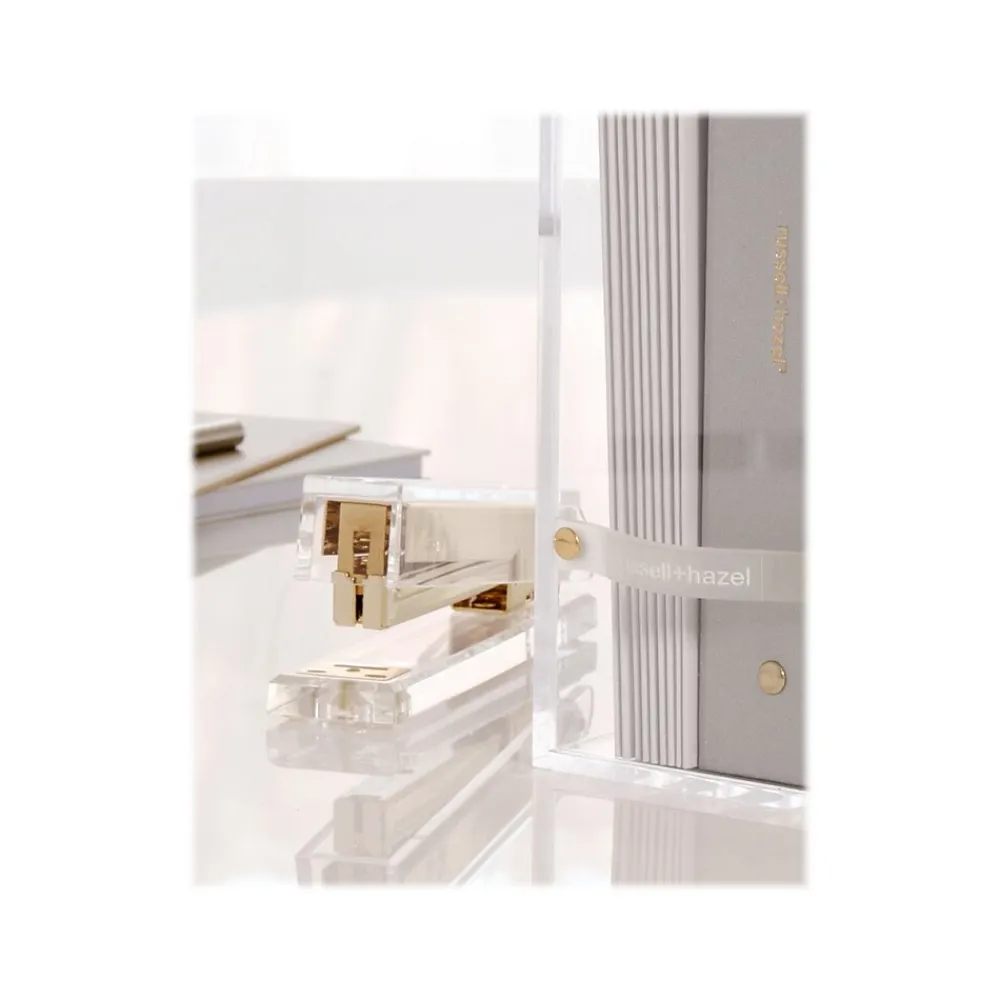 Staplers|Russell+Hazel Fashion Stapler, 20, Gold/Clear, Each (81704)
