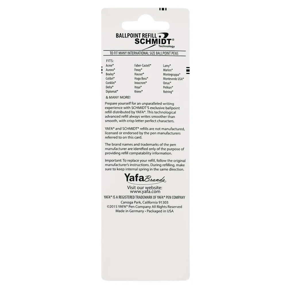 Pens|Schmidt Ink Schmidt P900 Ballpoint TC Ball Parker Style Refill, fits Parker ballpoint pens, Fine, Blue, 2 Pack (SC58140)