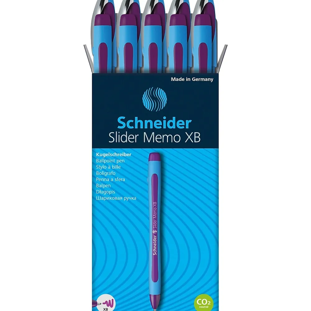Pens|Stride Schneider Slider Memo XB Ballpoint Pen, Extra Bold Point, Violet Ink, 10/Box (PSY150208)
