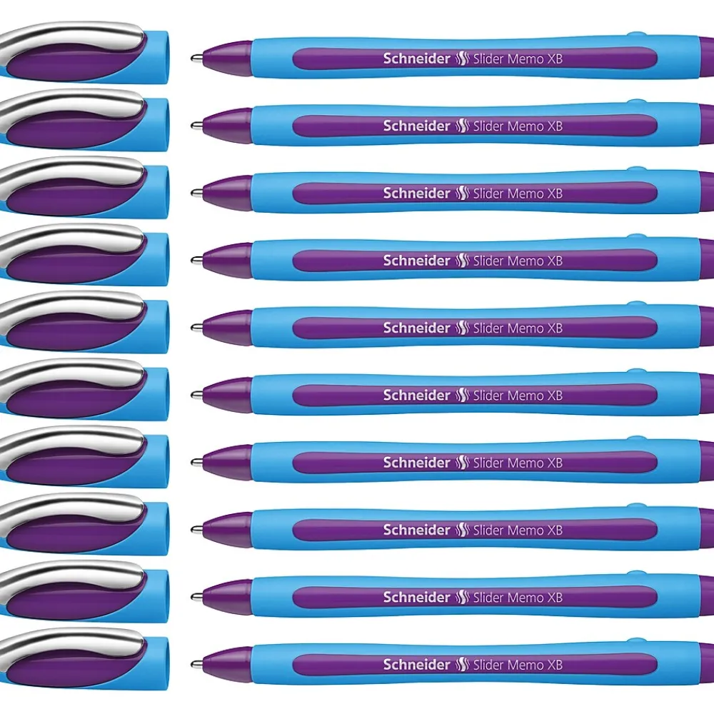 Pens|Stride Schneider Slider Memo XB Ballpoint Pen, Extra Bold Point, Violet Ink, 10/Box (PSY150208)