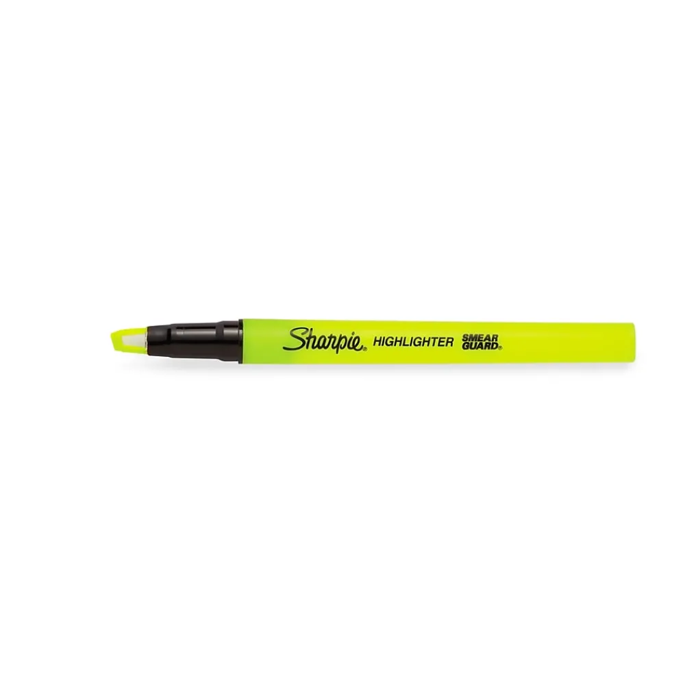 Highlighters|Sharpie Clear View Highlighter, Chisel Tip, Yellow, 3/Pack (1950745/2128217)