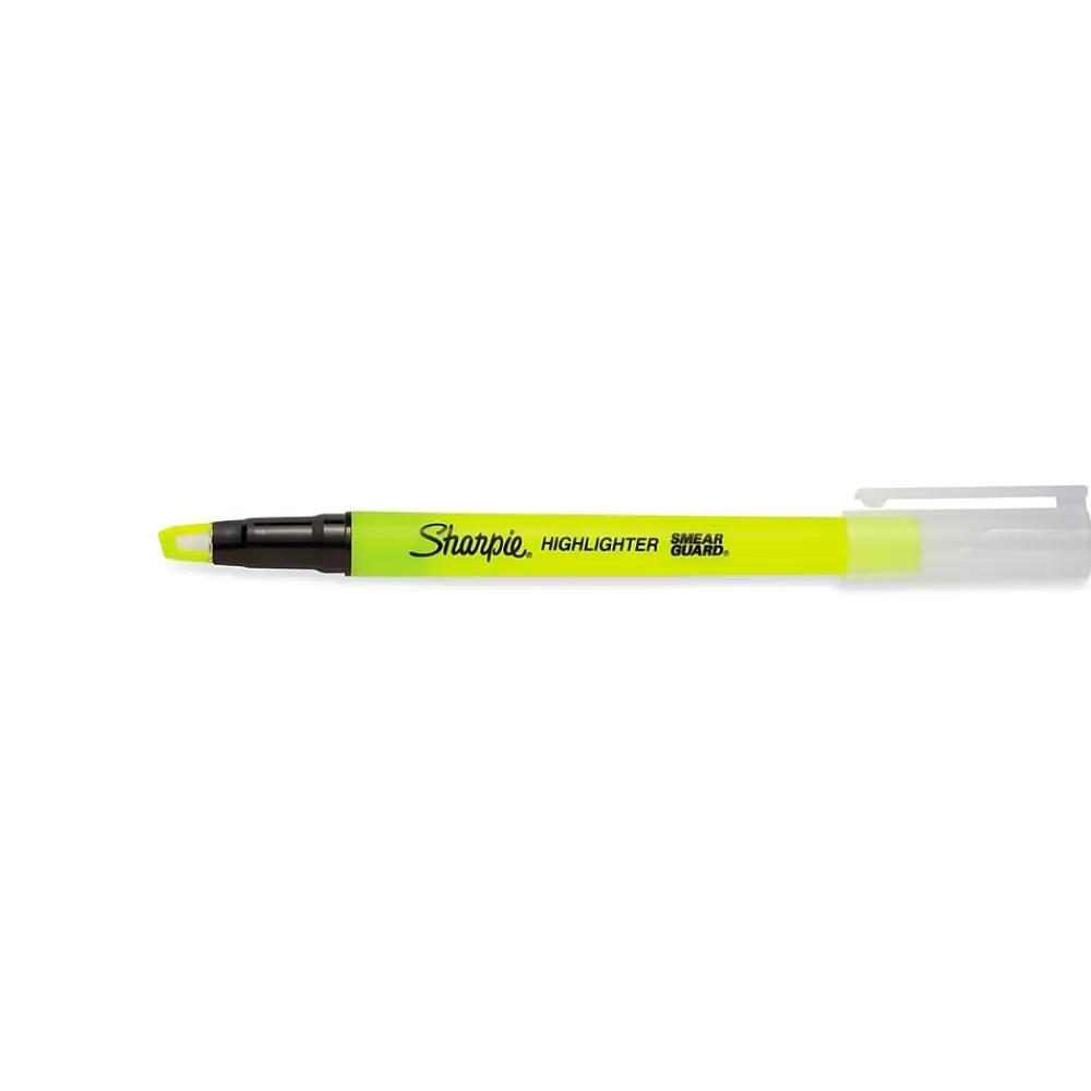 Highlighters|Sharpie Clear View Highlighter, Chisel Tip, Yellow, 3/Pack (1950745/2128217)