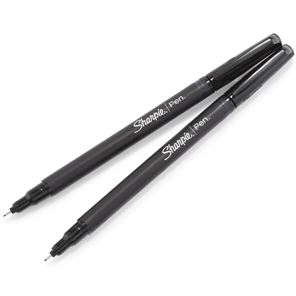 Pens|Sharpie Felt Pen, Fine Point, 0.4mm, Black Ink, 36/Box (2083009)