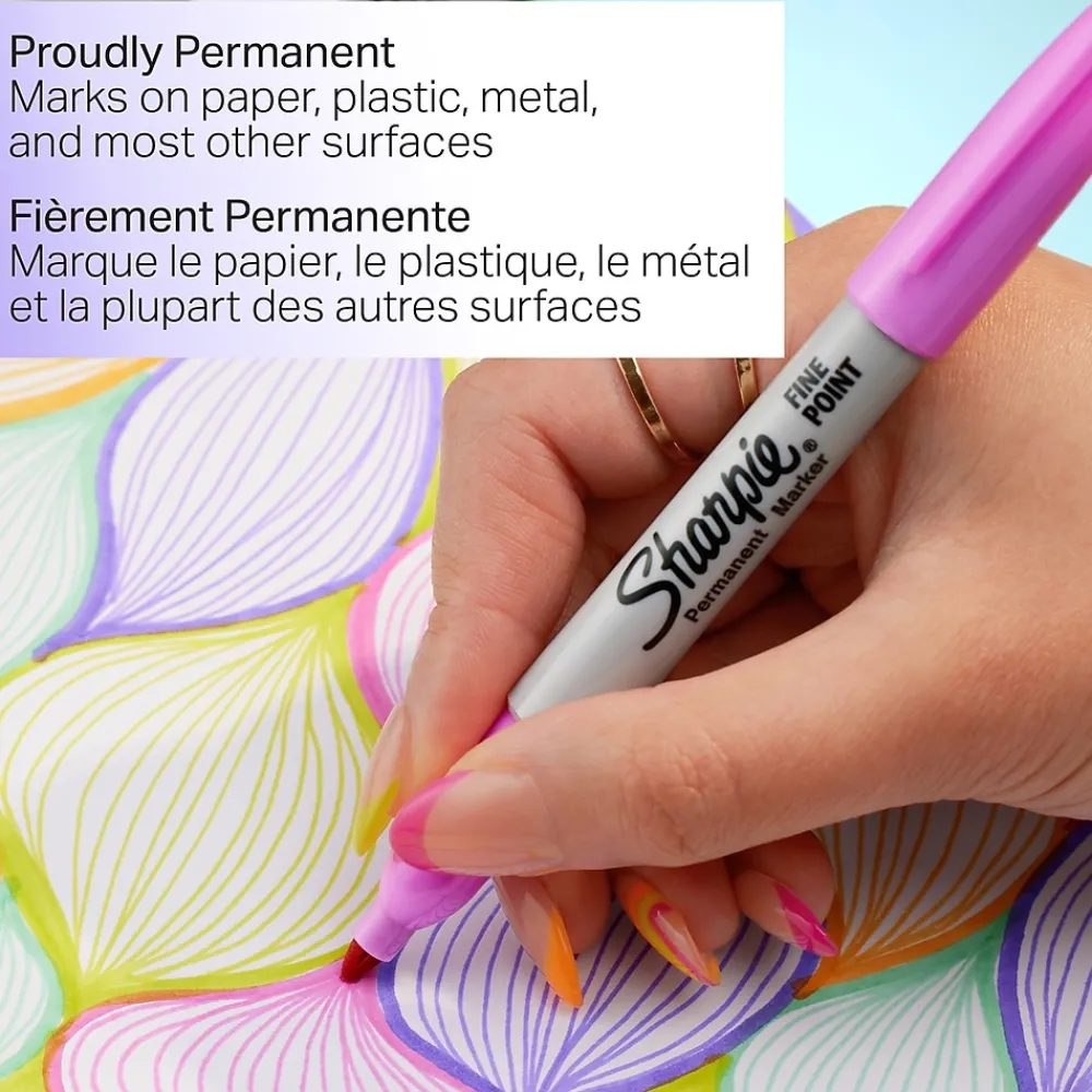 Markers|Sharpie Glam Pop Permanent Marker, Fine Tip, Assorted, 24/Pack (2185229)