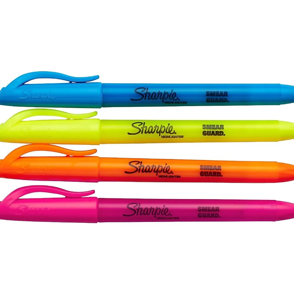 Highlighters|Sharpie Stick Highlighters, Chisel Tip, Assorted Colors, 4/Pack (2102110)