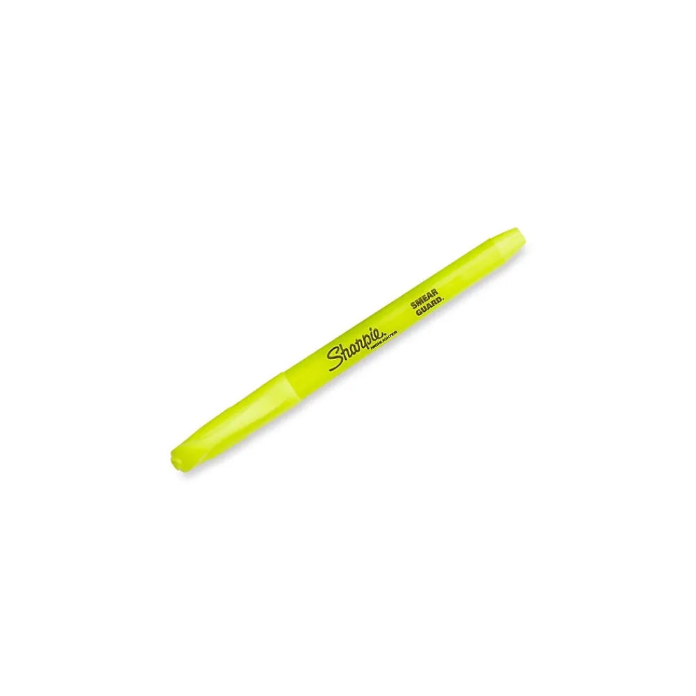 Highlighters|Sharpie Stick Highlighters, Chisel Tip, Yellow, Dozen (27025)