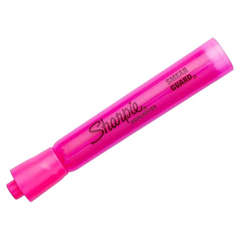 Highlighters|Sharpie Tank Highlighter, Chisel Tip, Pink, Dozen (25009)