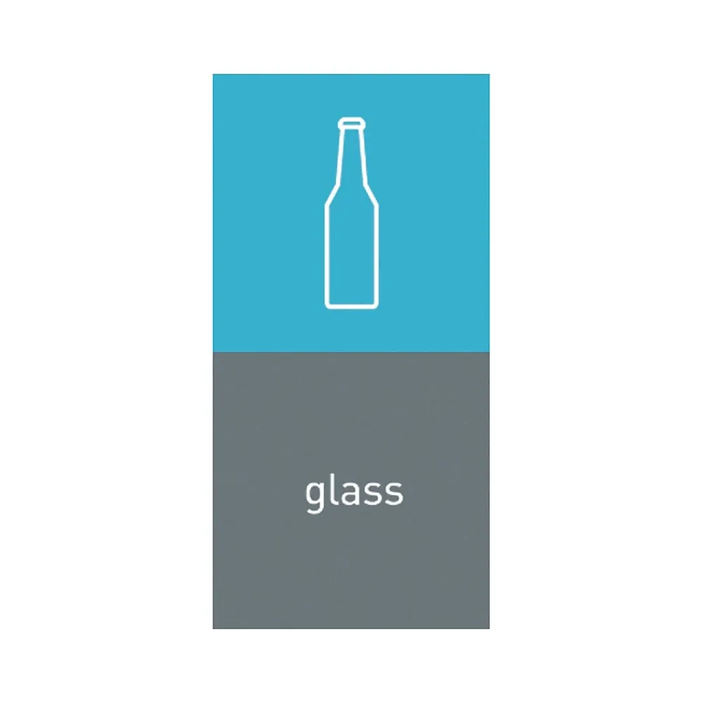 Labels|simplehuman Glass Magnetic Sorting Label, 8" x 4", Blue/Gray, 2/Pack (KT1175)