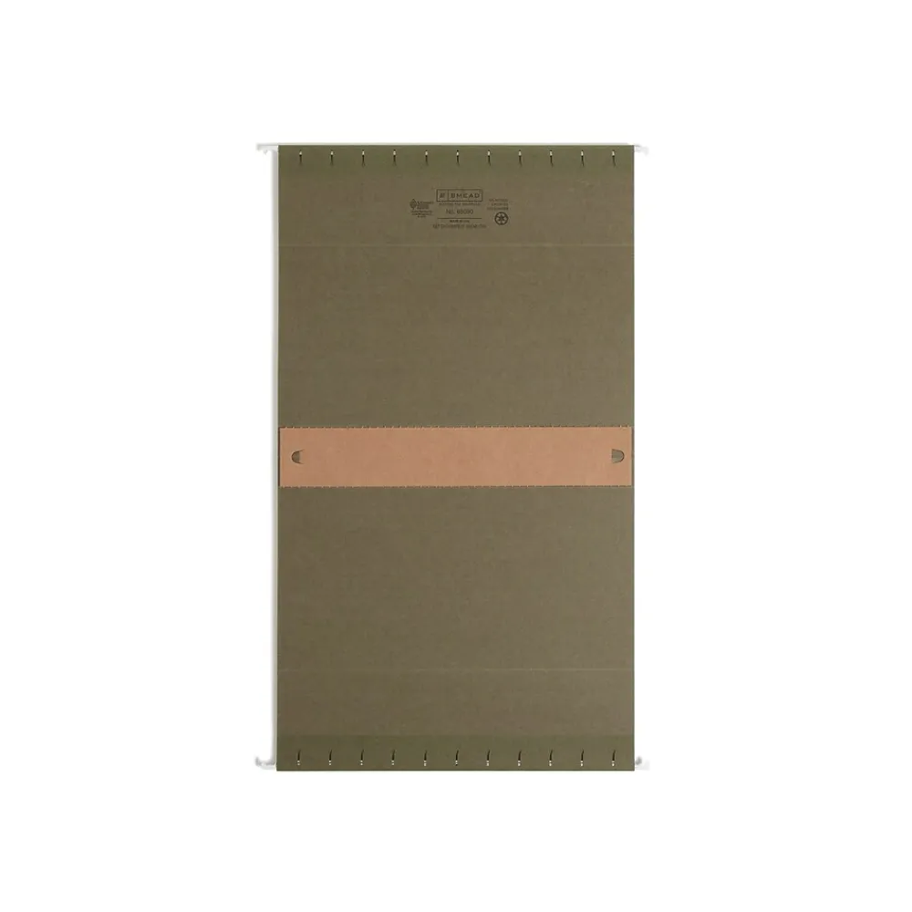 Hanging File Folders|Smead 100% Recycled Hanging File Folders, 2" Expansion, Letter Size, Standard Green, 25/Box (65090)