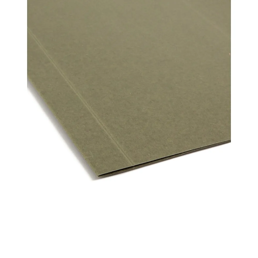 Hanging File Folders|Smead 100% Recycled Hanging File Folders, 2" Expansion, Letter Size, Standard Green, 25/Box (65090)