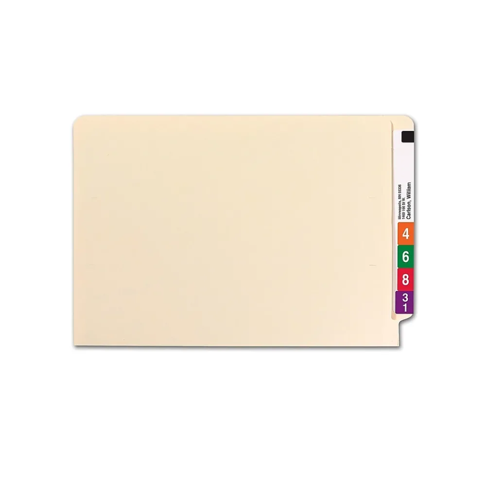 File Folders|Smead End Tab File Folder, Shelf-Master Reinforced Straight-Cut Tab, Legal Size, Manila, 100/Box (27110)