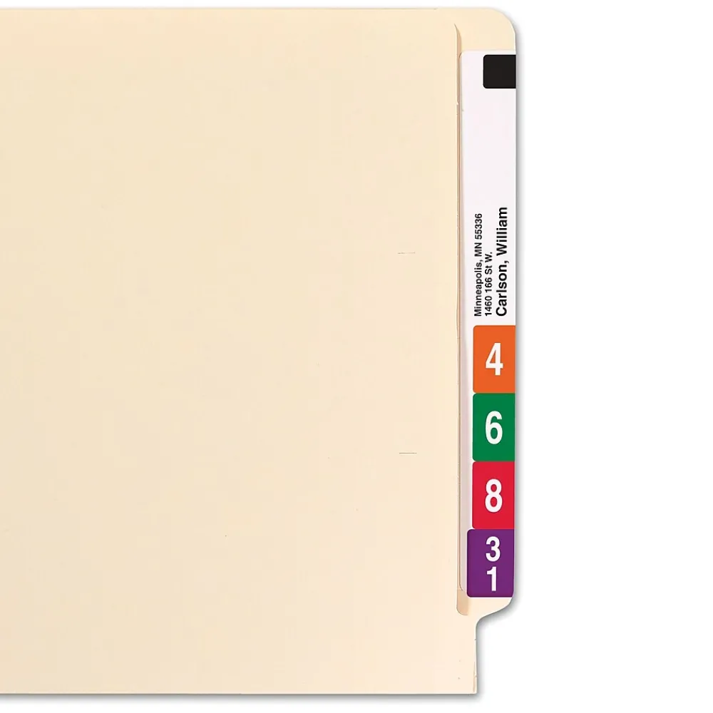 File Folders|Smead End-Tab File Folders, Reinforced Straight-Cut Tab, 1-1/2" Expansion, Letter Size, Manila, 50/Box (24275)