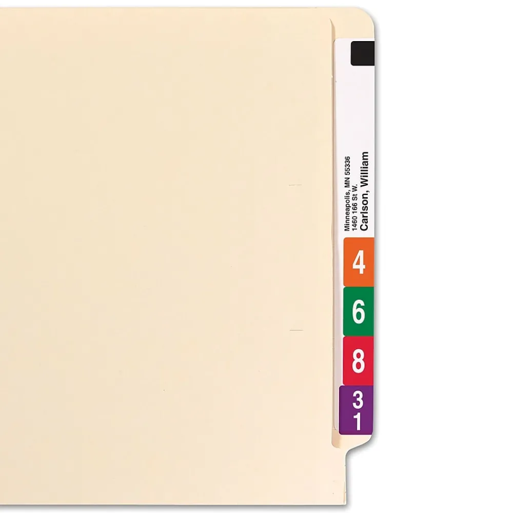 File Folders|Smead End-Tab File Folders, Straight-Cut Tab, Legal Size, Manila, 100/Box (27100)