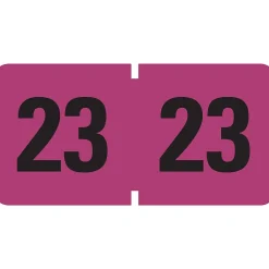 Labels|Smead ETYJ 2023 Color-Coded Year Label, 0.75”H x 1.5" W, Black on Purple, 500/Roll (68323)