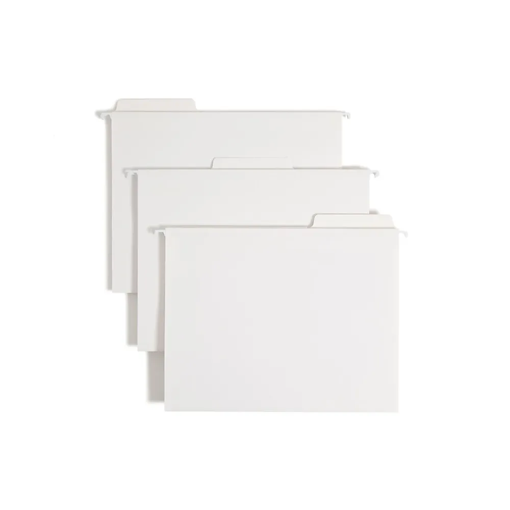 Hanging File Folders|Smead FasTab Recycled Hanging File Folder, 1-Tab, Letter Size, White, 20/Box (64002)